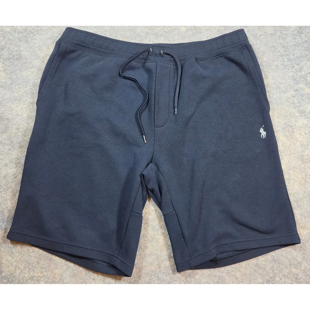 Polo Ralph Lauren Mens XL Navy Blue Knit Drawstring Pony Logo Sweat Shorts